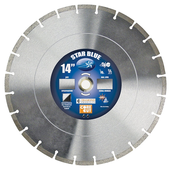 Diamond Products Core Cut 14355 14-Inch X .125 X 1-Inch Star Blue High Speed Diamond Blade