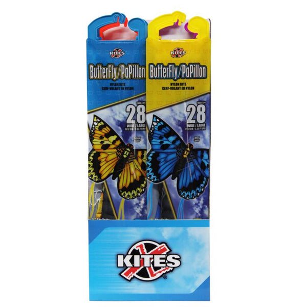 In the Breeze 27 Inch Butterfly Shaped Nylon Kites, Set of 12 - Multicolor 80520DC