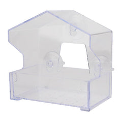 Perky-Pet Clear Outdoor Window Bird Feeder with Strong Suction Cups - 1/2 Lb Seed Capacity - Perky Pet 345 - Entertaining Bird Feeding - Watch Birds Eat Seeds
