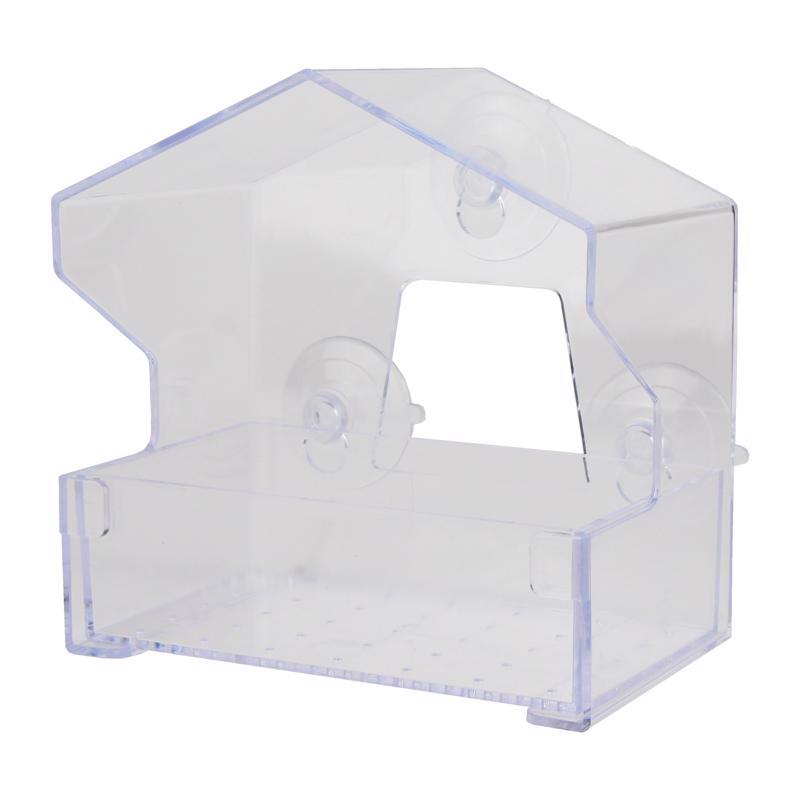 Perky-Pet 345 Clear Outdoor Window Bird Feeder with Strong Suction Cups – 1/2 Lb Seed Capacity