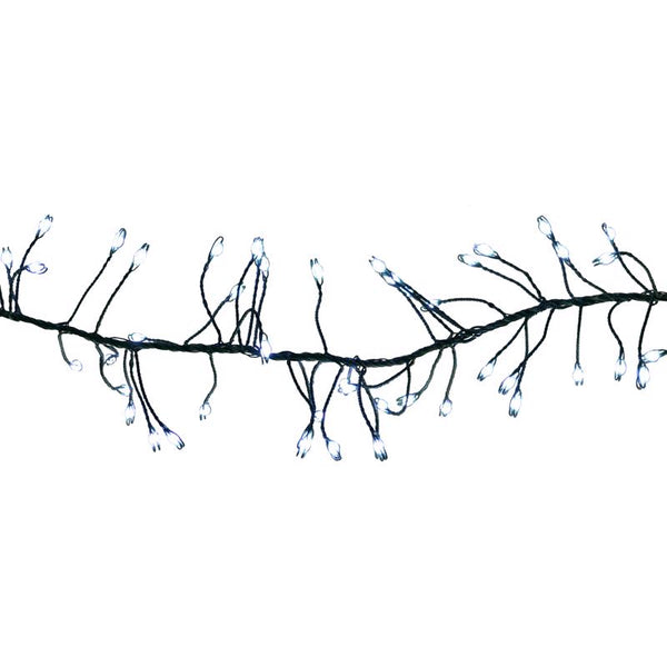 Celebrations Platinum LED Big Seed Cluster Pure White 250 ct String Christmas Lights 10 ft. BSCCX250PWA