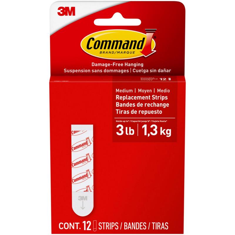 Command Medium Refill Strips [Removable]: 12-Pack (White) / 12-Pack