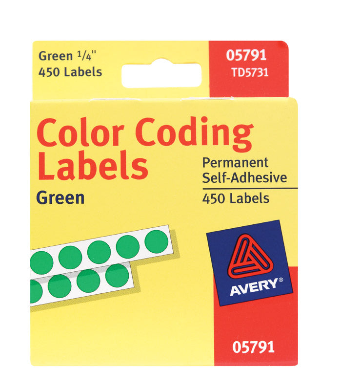 COLOR LABEL DOTS GREEN by AVERY MfrPartNo 05791