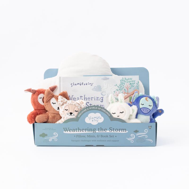 Slumberkins 9100995 7 Piece Weathering The Storm Pillow & Book Set - Assorted Color