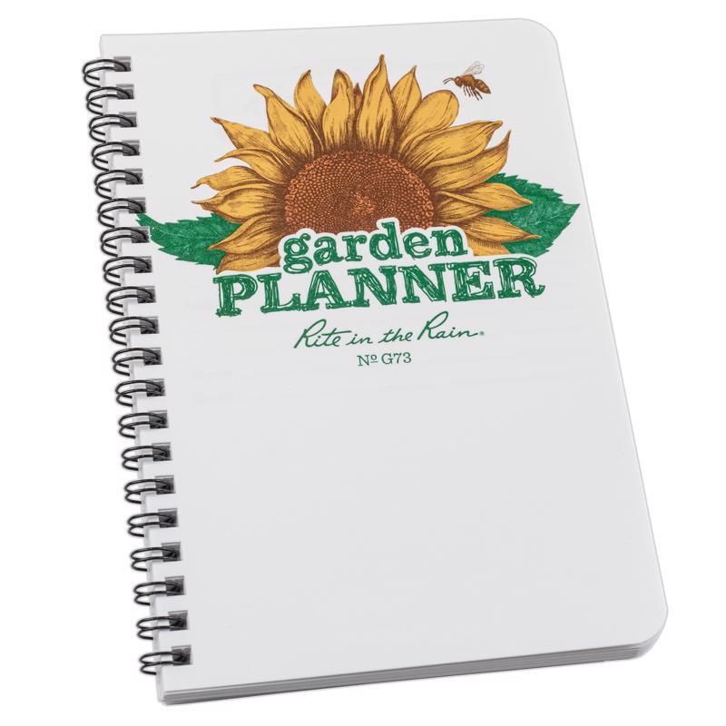 Rite in the Rain Weatherproof Garden Planner, 4.625” x 7”, Side-Spiral, White (No. G73)