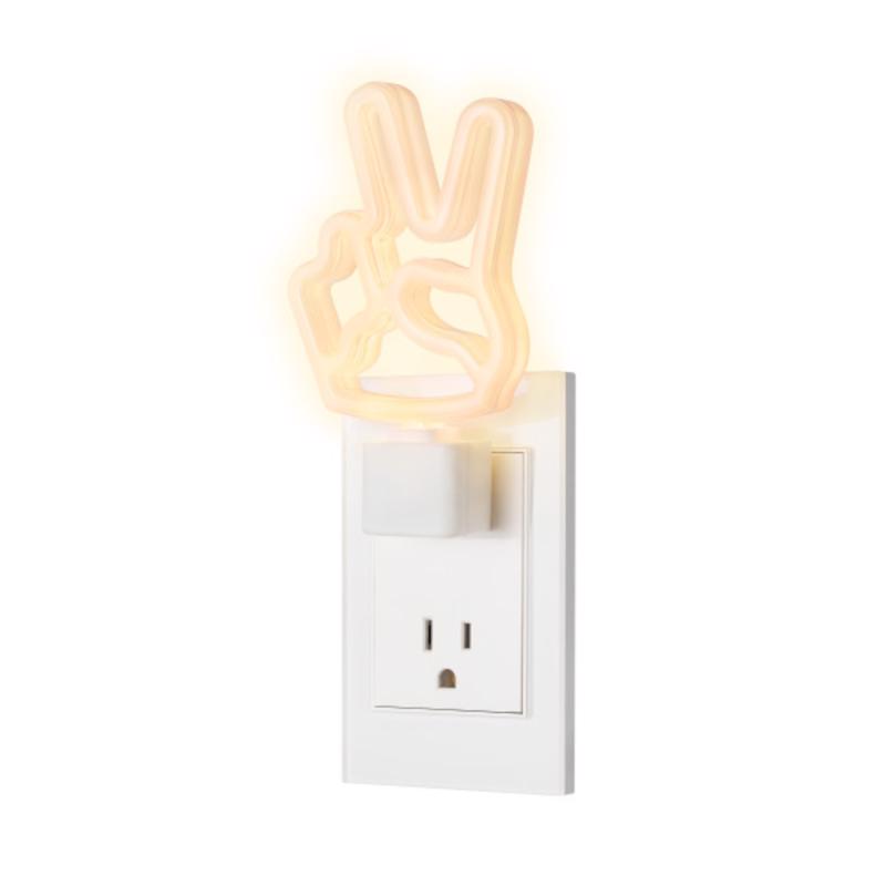 Globe Electric 9102919 Automatic Plug-in Peace Sign LED Night Light