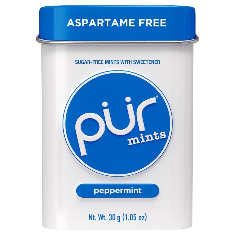 PUR Mints | Aspartame Free Mints | Made with Xylitol | Sugar Free, Vegan, Gluten Free & Keto Friendly | Natural Peppermint Flavored Mints, 30 Pieces (Pack of 12)