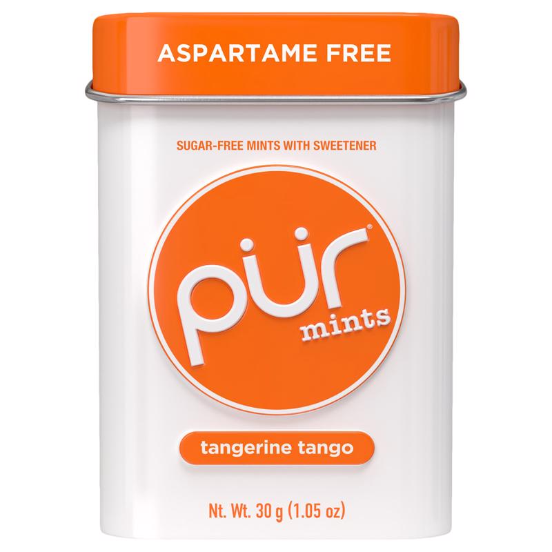PUR Mints | Aspartame Free Mints | Made with Xylitol | Sugar Free, Vegan, Gluten Free & Keto Friendly | Natural Tangerine Tango Flavored Mints, 30 Pieces (Pack of 12)