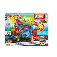 Hot Wheels Let's Race Netflix City Toy Car Track Set, Colour Changing Tunnel Car Wash with 1 Colour Changing Vehicle in 1:64 Scale HTN80