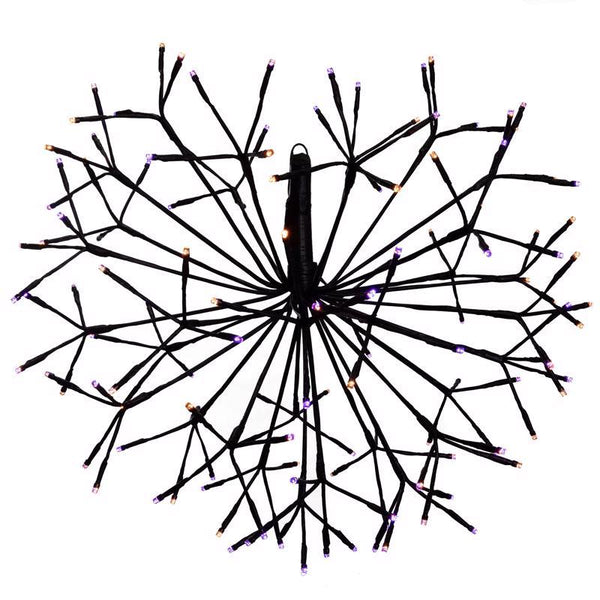 Celebrations Orange/Purple 20 in. LED Prelit Shimmering Sphere Halloween Decor 23-10014A