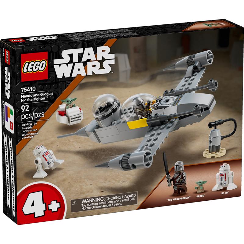 LEGO Star Wars: The Mandalorian Mando and Grogu's N-1 Starfighter Toddler Building Set - Star Wars Baby Yoda Toy for Kids, Boys & Girls, Ages 4+ - Educational Preschool Toy Gift for Birthdays - 75410
