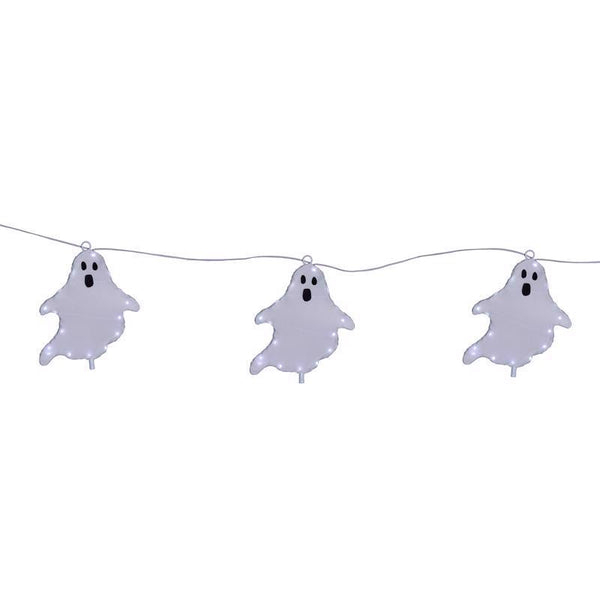 Celebrations Halloween White 16 in. LED 3 Ghost with Stake Halloween Decor 14-03049A (15-Pack)