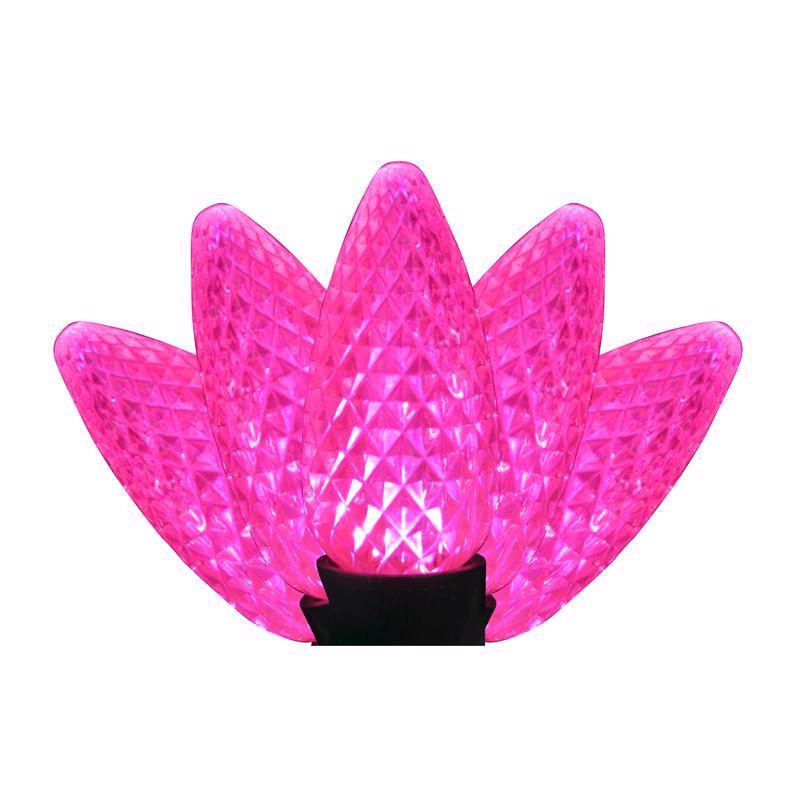 Holiday Bright Lights 9107049 LED PS C9 Pink Christmas Light Bulbs - 25 Count