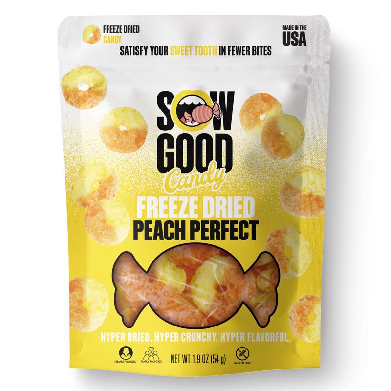 Sow Good, Peach Perfect Freeze-Dried Candy, 1.9 Ounce