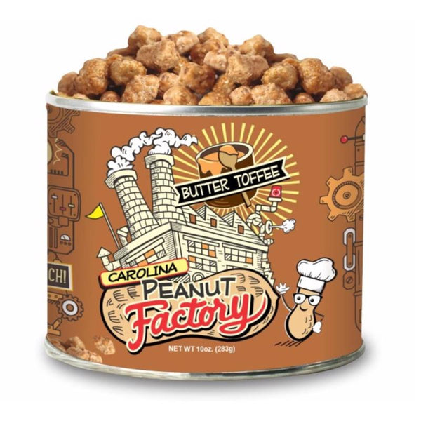 1 in 6 Snacks Carolina Peanut Factory | Flavorful Gourmet Peanuts Hand-Roasted in Small Batches | Irresistibly Real Crunch Flavored Nuts Packed into Every Can | Butter Toffee Peanuts (10 oz) 10954
