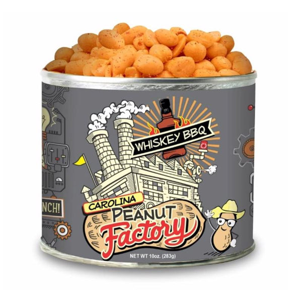 1 in 6 Snacks Carolina Peanut Factory | Flavorful Gourmet Peanuts Hand-Roasted in Small Batches | Irresistibly Real Crunch Flavored Nuts Packed into Every Can | Whiskey BBQ Peanuts (10 oz) 10957