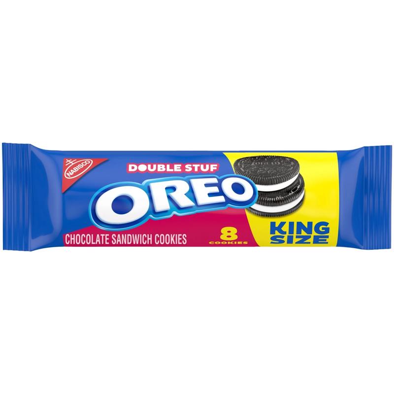 OREO Double Stuf Chocolate Sandwich Cookies, King Size, 4.15 oz Snack Pack (8 Cookies Per Pack)