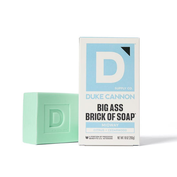 Duke Cannon Supply Co. Extra Large Bar Soap - Men's Natural Bar Soap with Masculine Scents - American-Made Soap - All Skin Types -Big Brick of Soap - Midway,10 oz BSBA-MDWY10