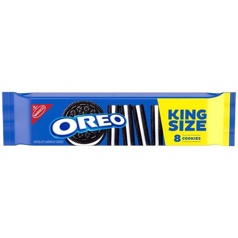OREO Chocolate Sandwich Cookies, King Size, 3.22 oz Snack Pack (8 Cookies Per Pack)