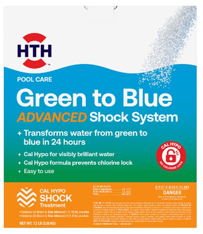 HTH 52038R, Swimming Pool Care Green to Blue, Advanced Shock System