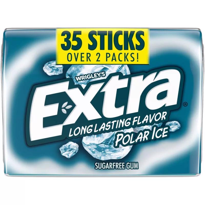 EXTRA Polar Ice Sugar Free Chewing Gum Back to School Snacks, 35 Stick Mega Pack