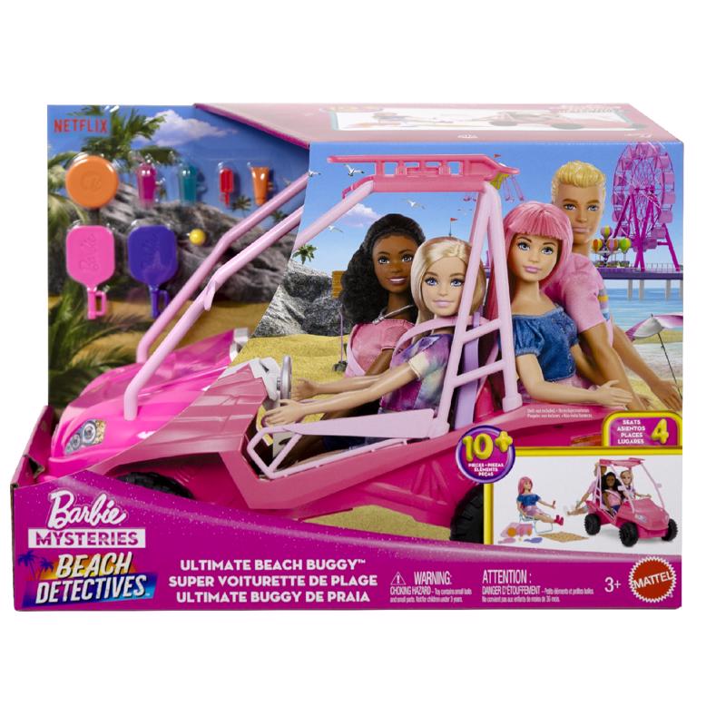 Barbie Mysteries: Beach Detectives Playset with Beach Buggy Toy Car & 10+ Accessories, Including Beach Chair & Towel JFV68