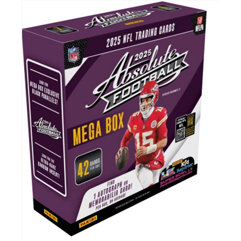 2025–26 Panini Absolute Football Mega Box – Retail Exclusive Parallels & Inserts – NFL Trading Cards – Sealed Retail Mega Box