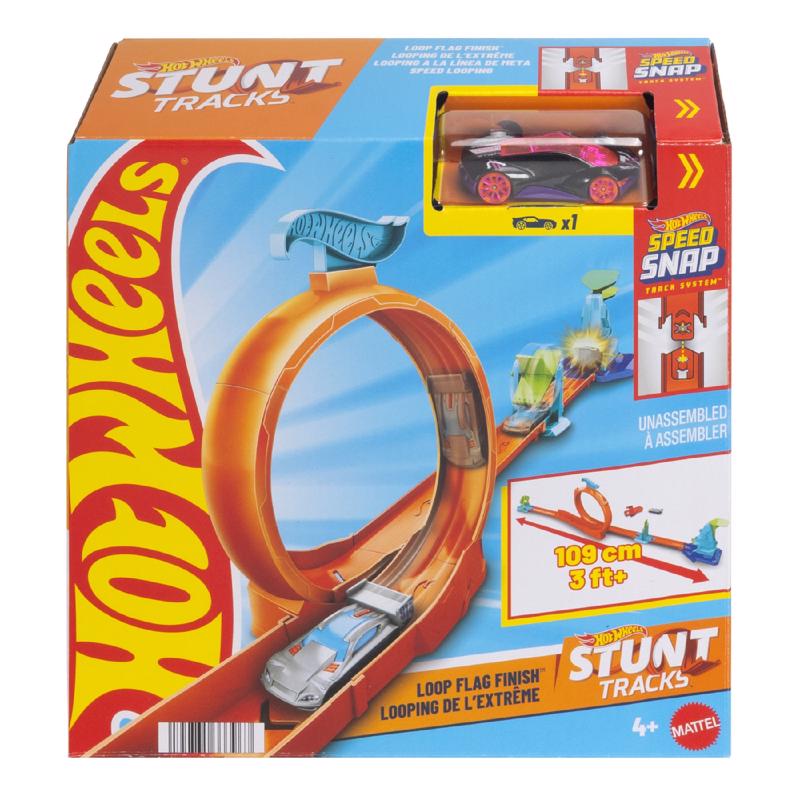 Hot Wheels Action Stunt Track Surprise, Portable Circuit with Launcher and Shock Surprise, Exciting Stunts for Kids Ages 4+