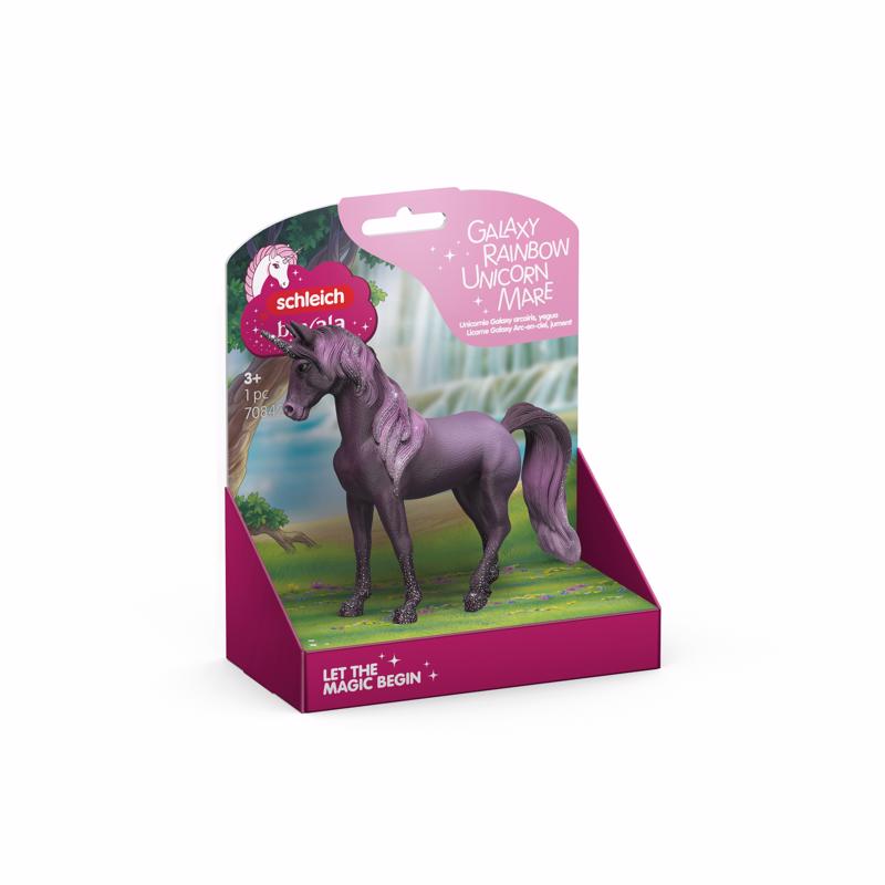 Schleich Bayala - 6" Galaxy Unicon Mare Figurine - Magic Fantasy Horse Toy for Imaginative Play - Cute Purple Unicorn Figure for Girls and Boys - Kids Ages 3+ | 70842