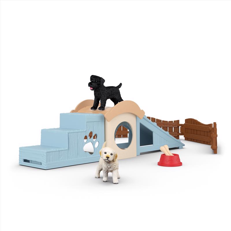 Schleich FARM WORLD - 12 PC Puppy Playtime Playset - Realistic Farm Animal Toys Set with Modular Play - Pretend Pet Figures and Accessories for Imaginative, Screen-Free Fun - Kids Ages 3+ | 42763