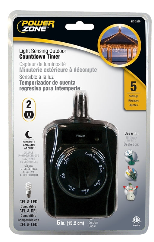 POWER ZONE TNOCD002 Powerzone Outdoor Photosensitive Countdown Timer