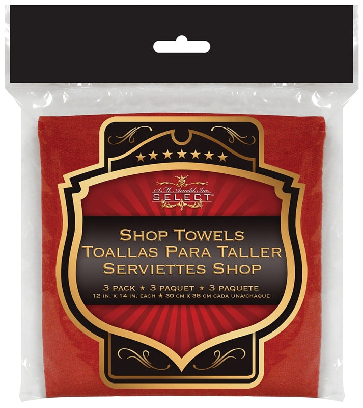 S.M. Arnold 85-760 Shop Towel, 1 Pack (12 X 14 in, Red, Cotton)