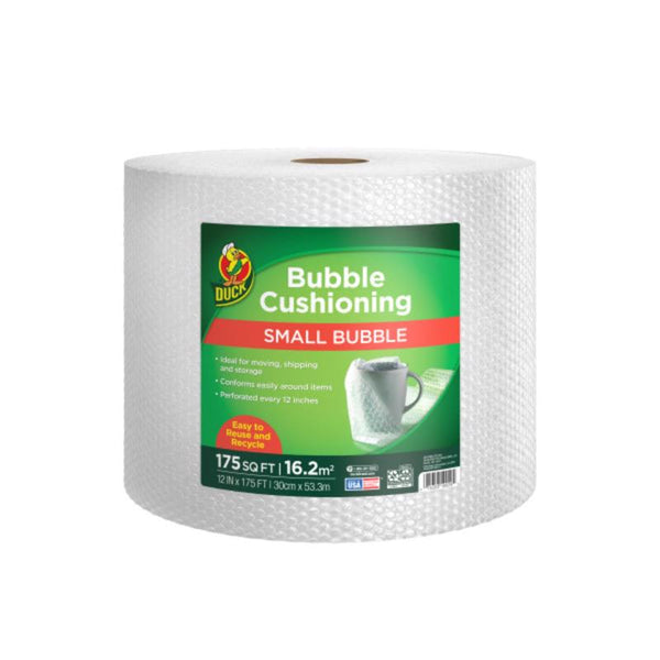 Duck Brand Bubble Wrap Roll, Original Bubble Cushioning, 12'' x 175', Perforated Every 12'' (1053440), Clear 286686