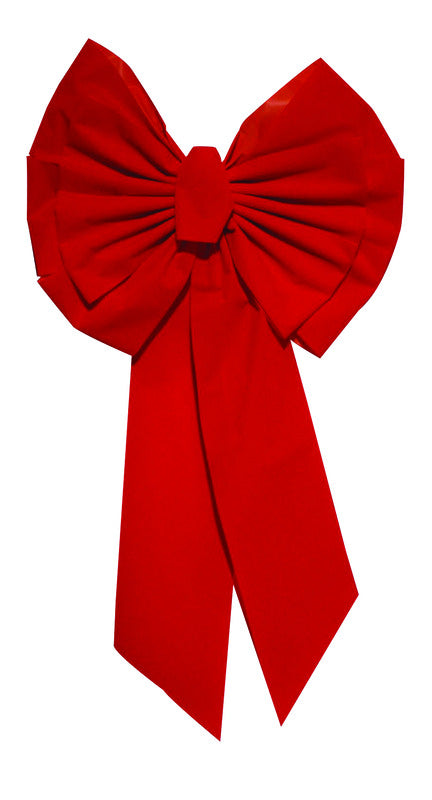 HOLIDAY TRIM 7366 11 Loop Velvet Bow for Decoration, Red