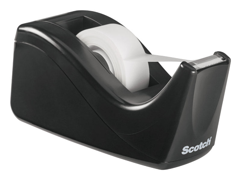 Scotch Desktop Tape Dispenser - Weighted Non-Slip Base, Refillable - for Office, School, Home, Crafts C60-BK