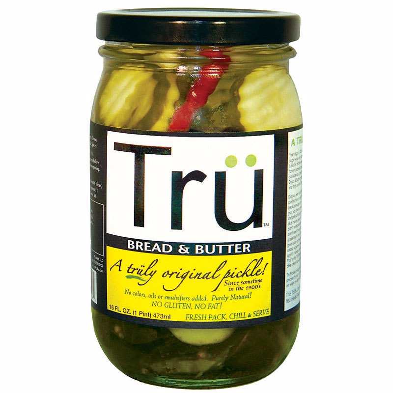Tru Pickles Bread and Butter Pickles 16 oz Jar - Total Qty: 6; Each Pack Qty: 6; Total Items Rec: 36