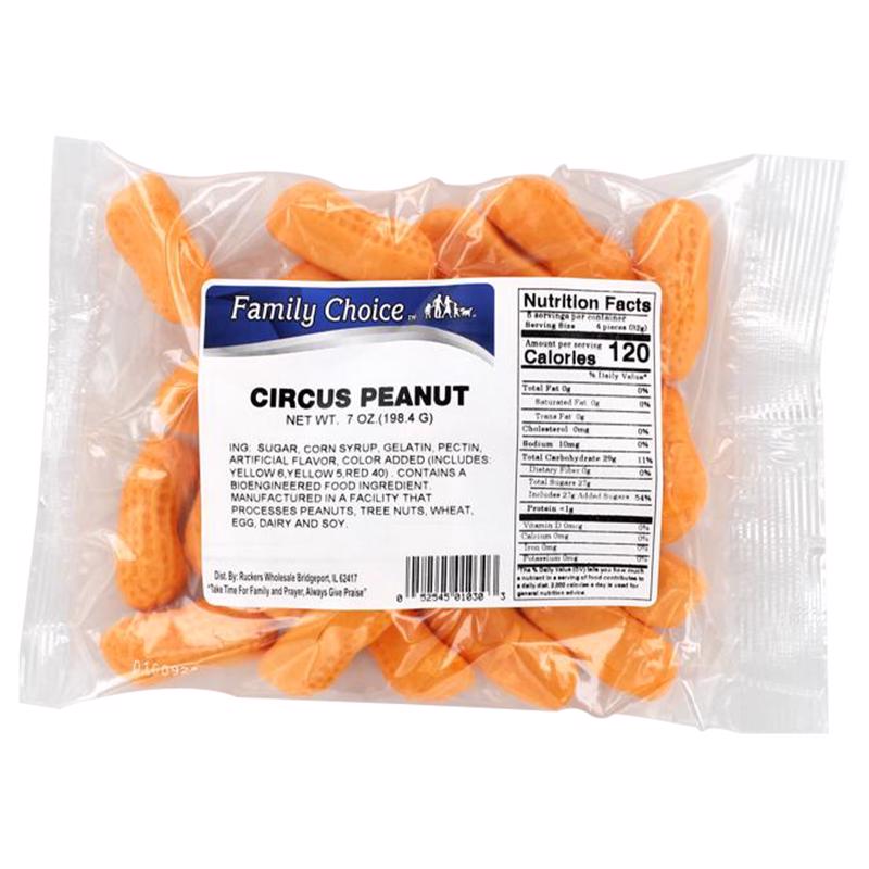 RUCKER'S CANDY 8 0z Circus Peanuts12