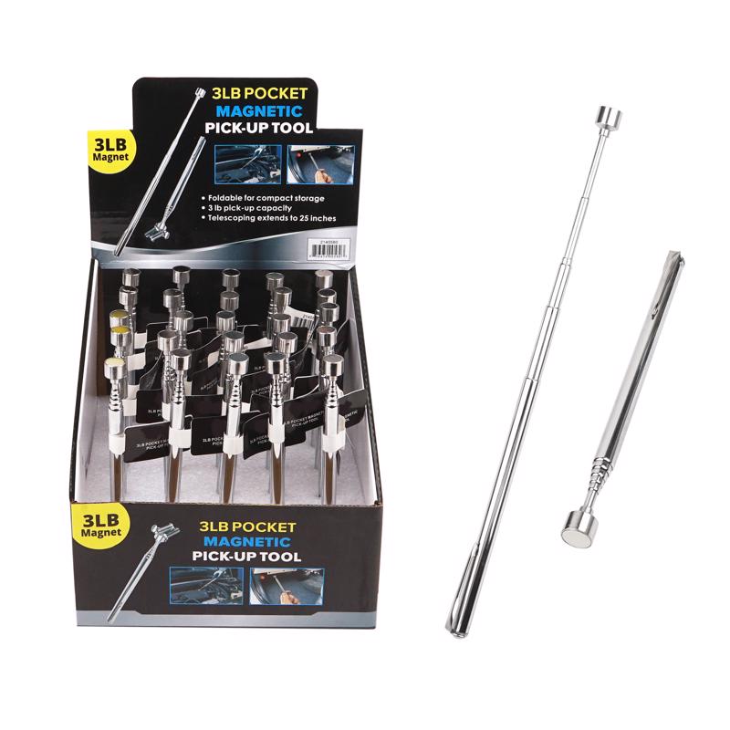 Diamond Visions 25 in. Telescoping Pocket Pick-Up Magnet Metal 3 lb. Silver