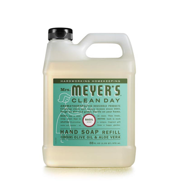 Mrs. Meyers Liquid Hand Soap Refill Liquid 33 Oz Basil Scent 14163