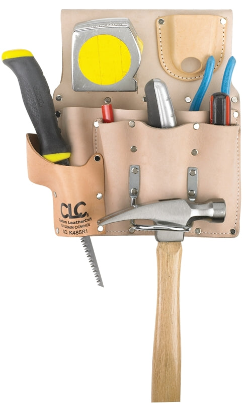 Custom Leathercraft - DW-109 CLC K485R1 Standard Drywaller's Tool Pouch, Chrome-Tanned Heavy Duty, 7-Pocket, Small