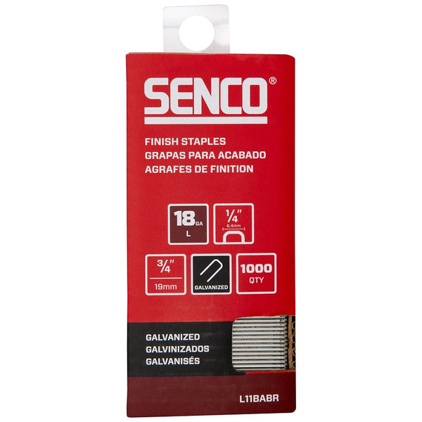 SENCO Collated Medium Wire Staples, Galvanized, 18 GA (L11BABR) 1,000 Box