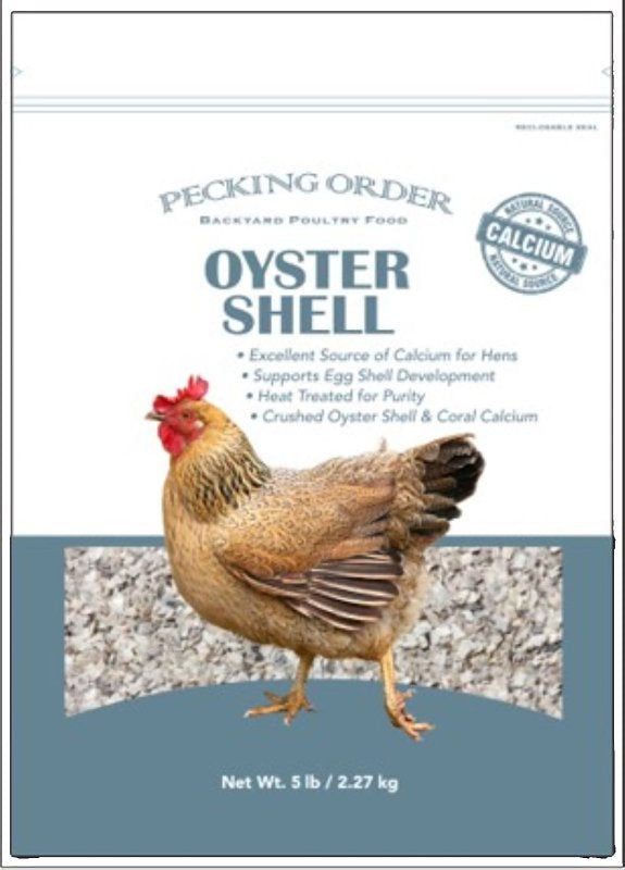 Pecking Order Oyster Shell - Calcium Supplement to Support Laying Hens and Strong Egg Shell Development (5 LB) 9688