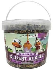 Dessert Bucket Grub Toppings (5 LB) Treat for Chickens Inside Bucket with Handle and Treat Scoop