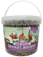 Pecking Order Dessert Bucket Grub Toppings (5 LB) Treat for Chickens Inside Bucket with Handle and Treat Scoop 9708
