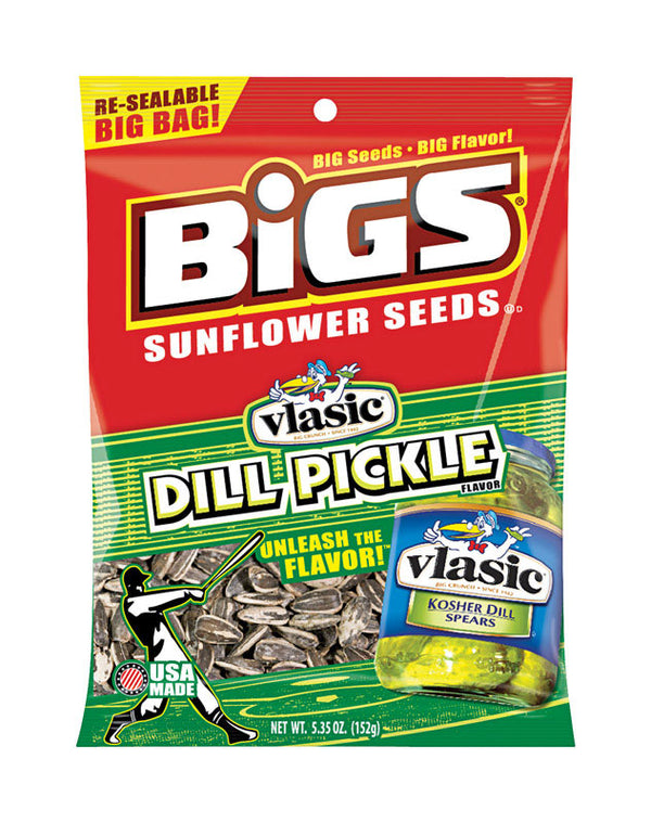 BIGS Vlasic Dill Pickle Sunflower Seeds, Keto Friendly Snack, Low Carb Lifestyle, 5.35 oz Bag 500916