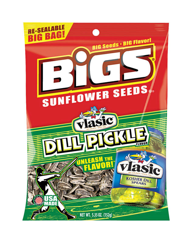 BIGS Vlasic Dill Pickle Sunflower Seeds, Keto Friendly Snack, Low Carb Lifestyle, 5.35 oz Bag 500916