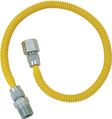 BRASS CRAFT CSSD54-24 1/2" MIP/FIP x 24" ProCoat Stainless Steel Straight Gas Connector with Fittings, 1/2" x 24" L