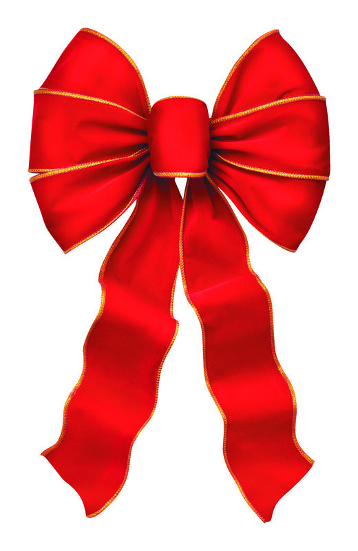 Holiday Trims Inc Red Velvet Gold Edge Bow Case of 12, Holiday Trims Inc