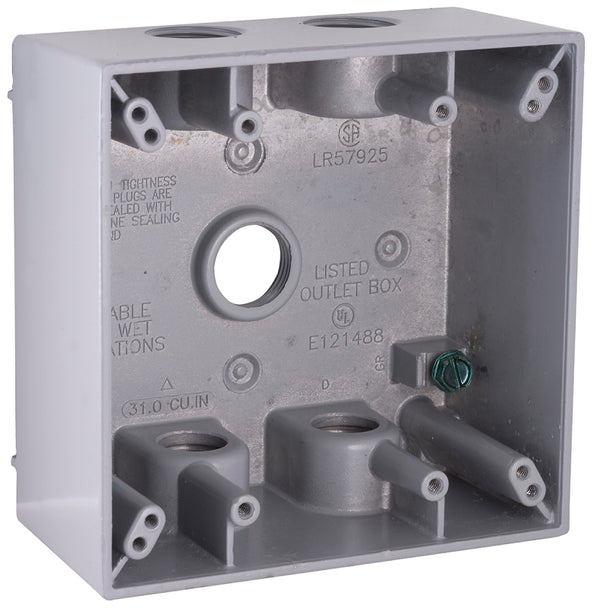 Bell Outdoor 5337-0 2-Gang Gray Weatherproof Box