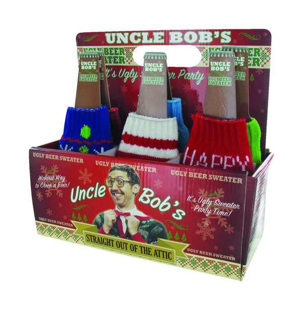DM Merchandising Inc. 1 Uncle Bob's Ugly Beer Sweater Novelty Bottle Cover - Assorted Styles X-Beer